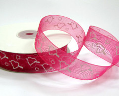 Лента капроновая декоративная "сердца" 20мм(уп.50ярд)